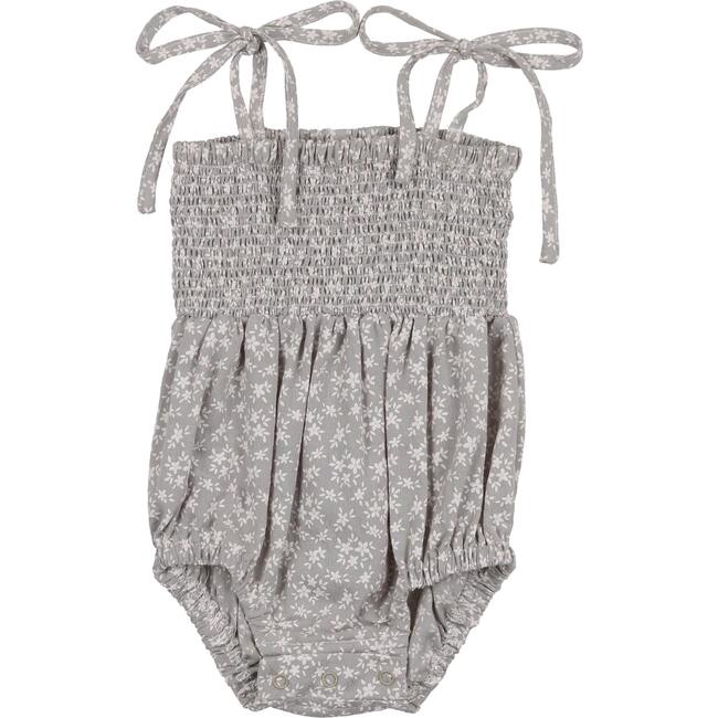 Baby Textured Floral Romper, Slate