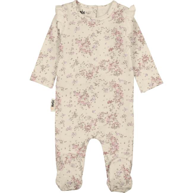 Baby Blooming Ruffle Shoulder Footie, Sand