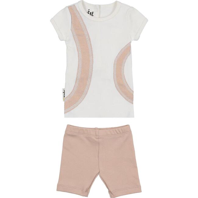 Arc Patch 2-Piece Top & Short Set, Sand