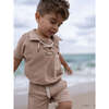 Beach Terry Pullover Top & Short Set, Sand - Mixed Apparel Set - 5 - thumbnail
