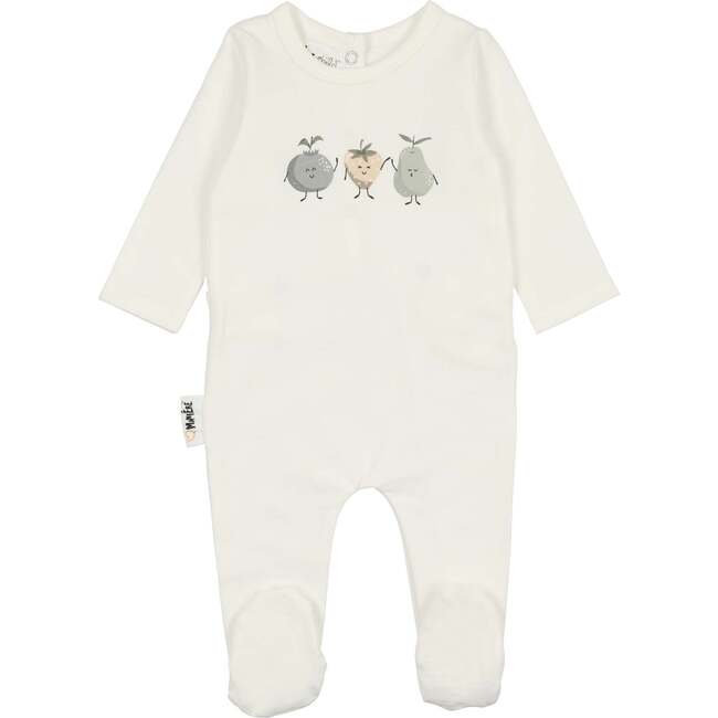 Boys Fruity Friends Print Footie, White