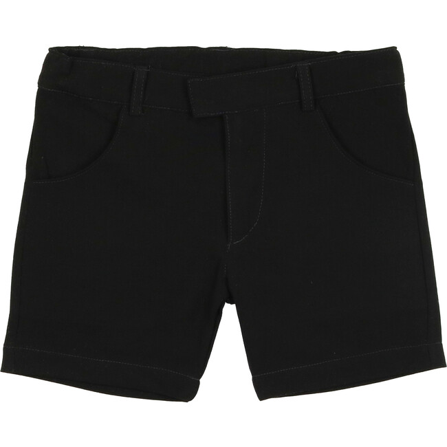 Boys Dress Shorts, Black - Shorts - 1