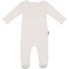 Boys Bubble Bib Footie, White - Footie Pajamas - 1 - thumbnail