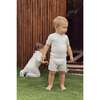 Boys Honeycomb Knit 2-Piece Top & Short Set, Ivory - Mixed Apparel Set - 3 - thumbnail