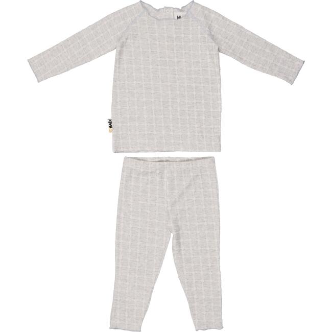 Box Design Raglan Sleeve Top & Pant Set, Slate