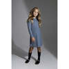 Sparkle French Terry Long Sleeve Dress, Blue - Dresses - 2