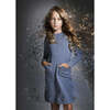 Sparkle French Terry Long Sleeve Dress, Blue - Dresses - 3