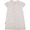 Clipdot Floral Peter Pan Collar Short Puff Sleeve Dress, White - Dresses - 1 - thumbnail