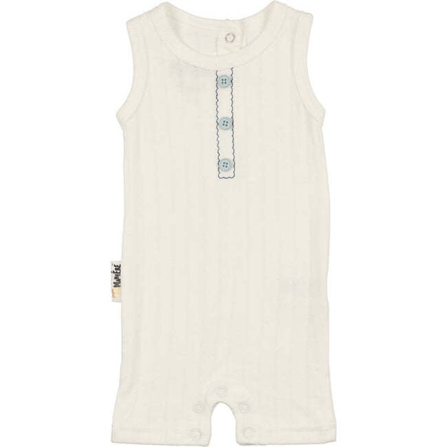 Textured Stripe Romper, Blue