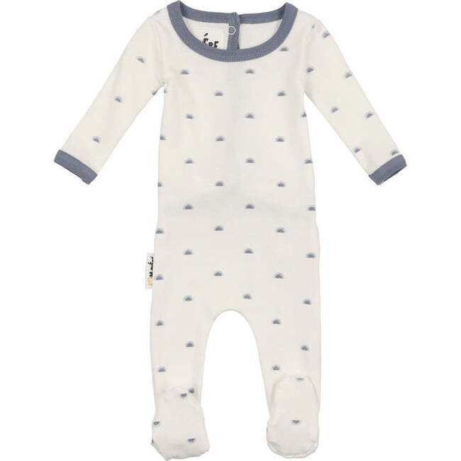 Sun Print Footie, White/Blue