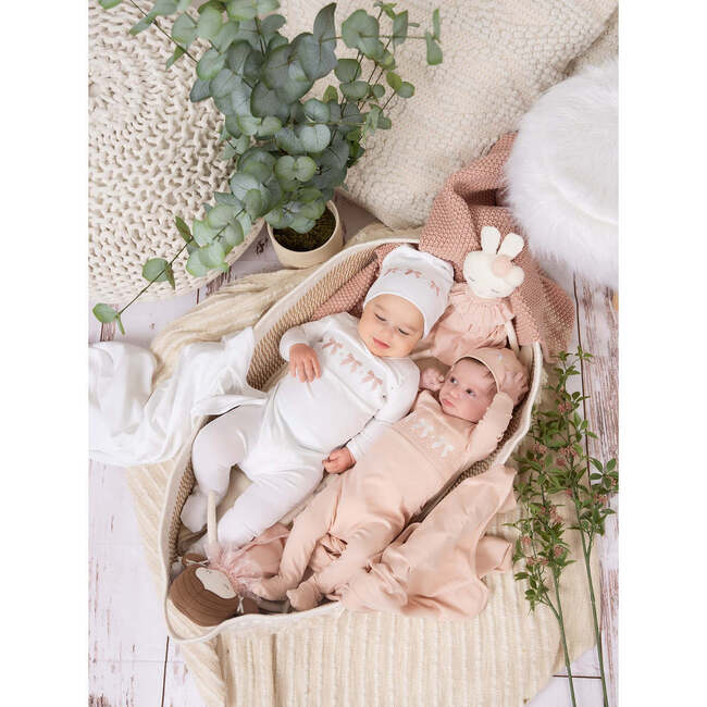 Smocked Footie, White - Footie Pajamas - 2