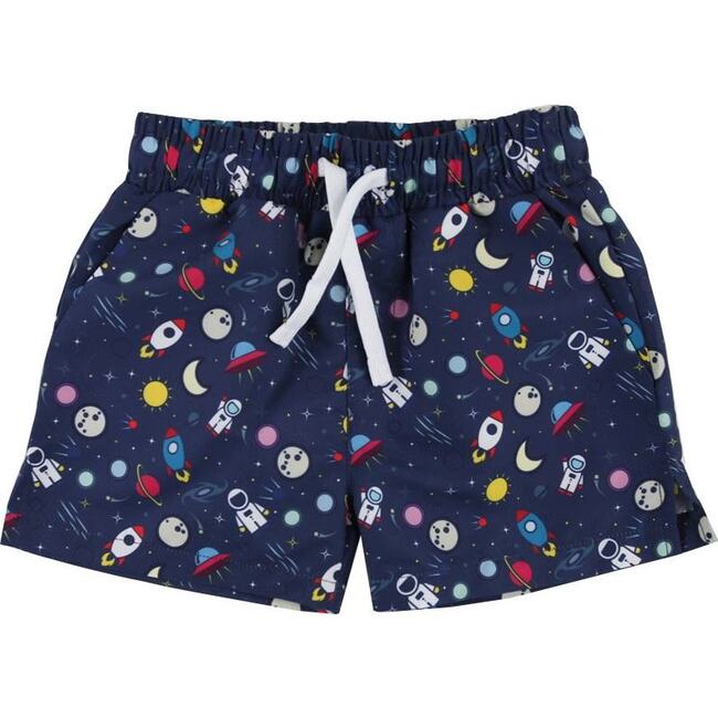 Outer Space Swimsuit, Blue - Swim Trunks - 1