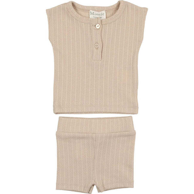 Ladder Stripe Short Set, Grey