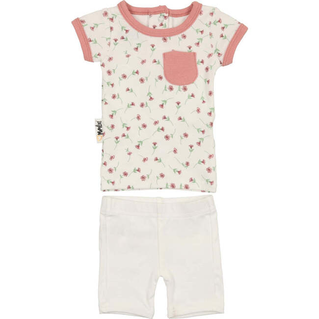 All Over Floral Two-Piece Set, White