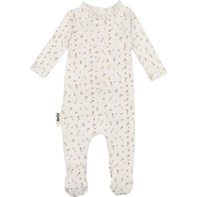 Berry Floral Footie, White/Mauve