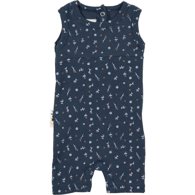 Berry Floral Footie, White/Blue