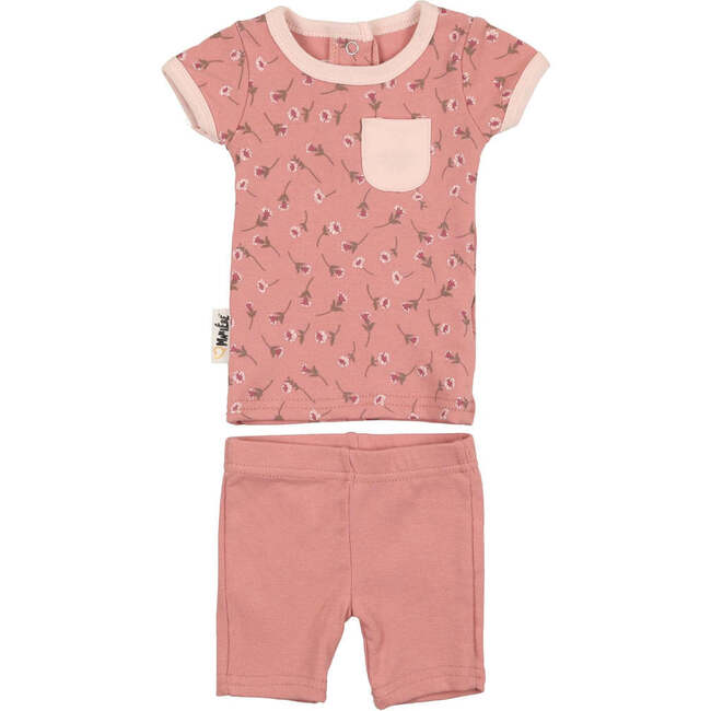 All Over Floral Two-Piece Set, Mauve