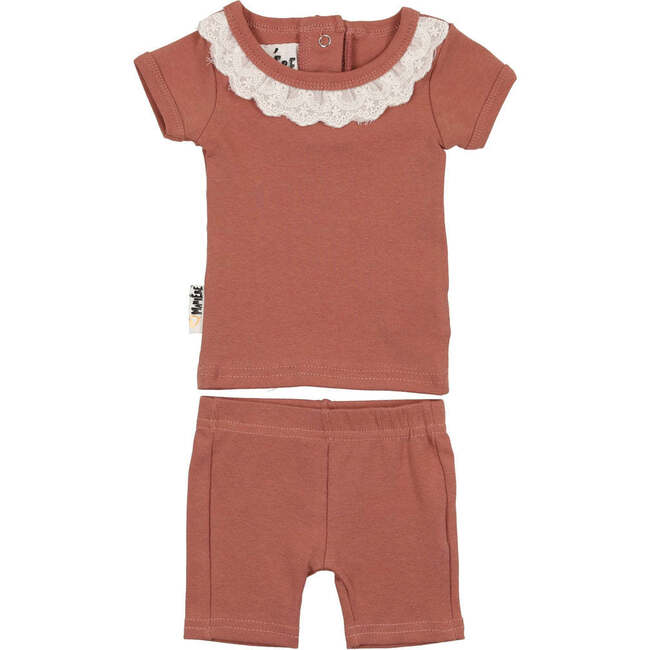 Eyelet Collar Two-Piece Set, Rust