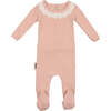 Eyelet Collar Footie, Mauve - Footie Pajamas - 1 - thumbnail