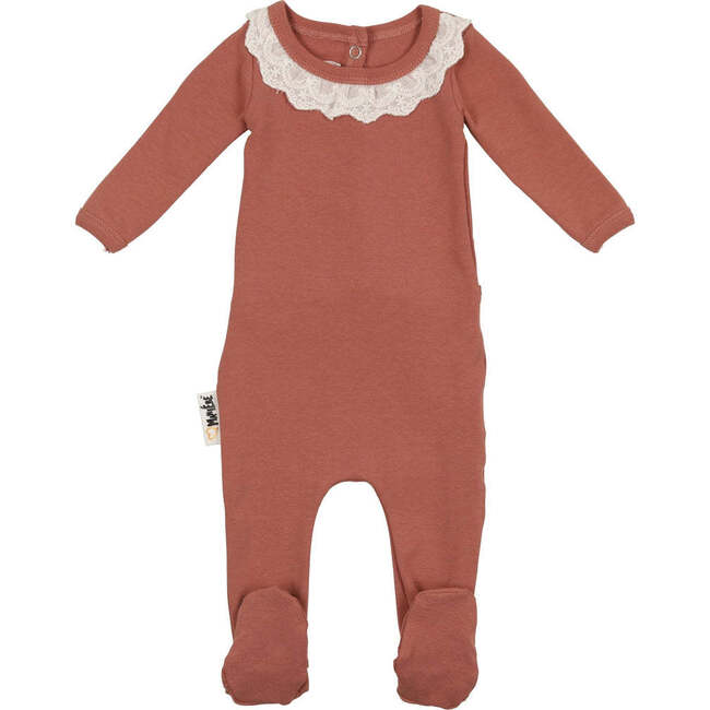Eyelet Collar Footie, Rust