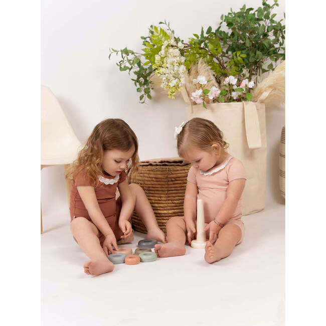 Eyelet Collar Two-Piece Set, Mauve