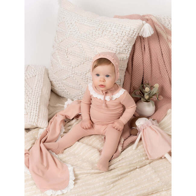Eyelet Collar Footie, Mauve