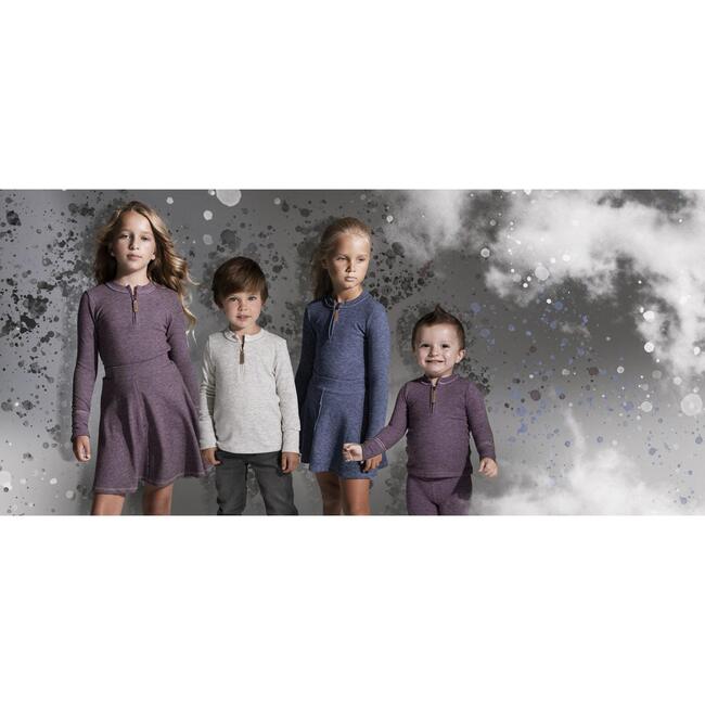 Unisex Montee Zipper Henley Shirt, Heather White