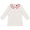 Textured Floral Peter Pan Collar Long Sleeve Shirt, Mauve - Shirts - 1 - thumbnail