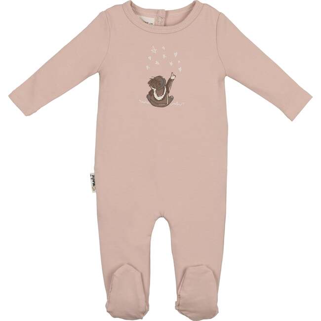 Star Gazer Round Neck Long Sleeve Footie, Mauve