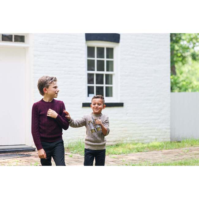 Marled Multi Knit Crew Neck Sweater, Taupe