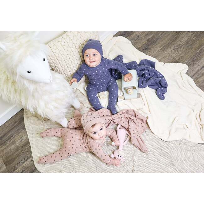 Little Leaves Long Sleeve Footie, Mauve