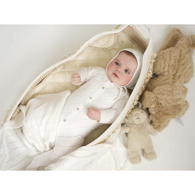 Diamond Pointelle Long Sleeve Footie, Pine