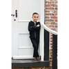 Couture Contrast Zip-Up with Fur Lined Hood, Black & White - Sweaters - 2 - thumbnail