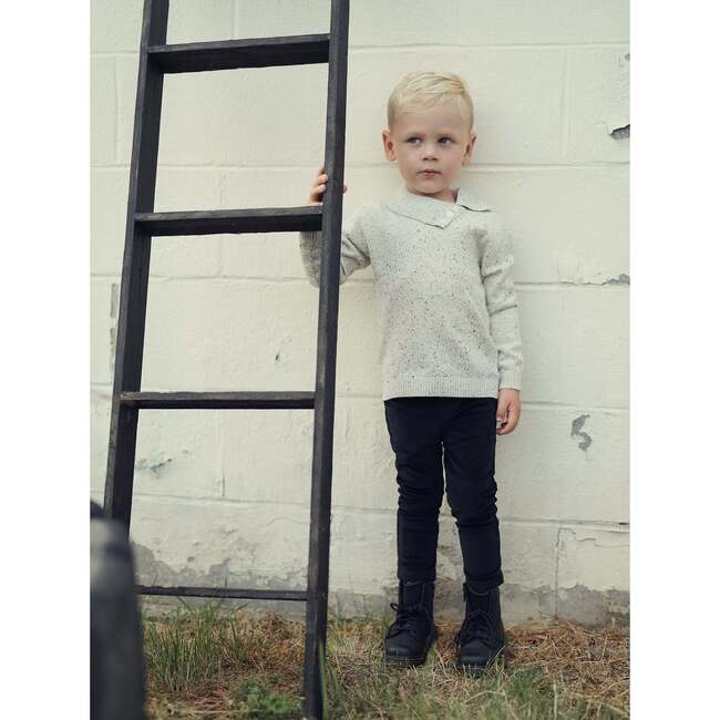 Boys Velour Straight Leg Dress Pants, Navy