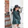 Couture Contrast Zip-Up with Fur Lined Hood Dress, Forest Green - Dresses - 2 - thumbnail