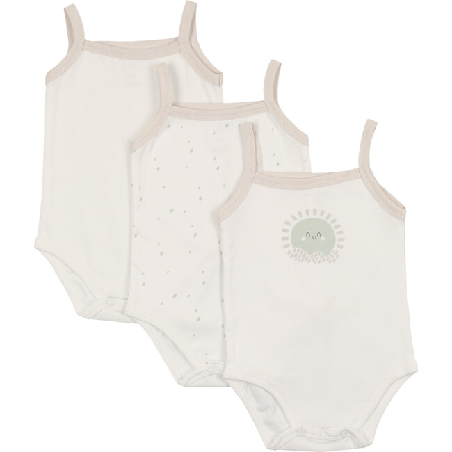 Sun Print Boys Onesies 3 Pack, White