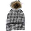 Studded Crystal Faux Fur Pom Pom Beanie, Rainbow - Hats - 1 - thumbnail
