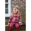 Baby Unisex Corduroy Plaid Turtle Neck Shirt & Solid Pant Set, Mauve - Mixed Apparel Set - 2 - thumbnail