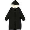 Zip Faux Fur Hoodie Dress, Black - Dresses - 1 - thumbnail