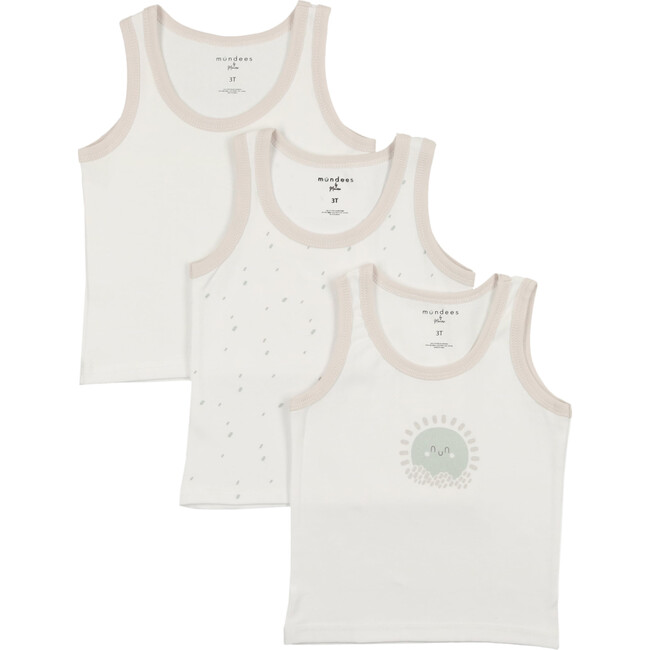 Sun Print Boys Undershirts 3 Pack, White