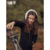 Zip Faux Fur Hoodie Dress, Black - Dresses - 3