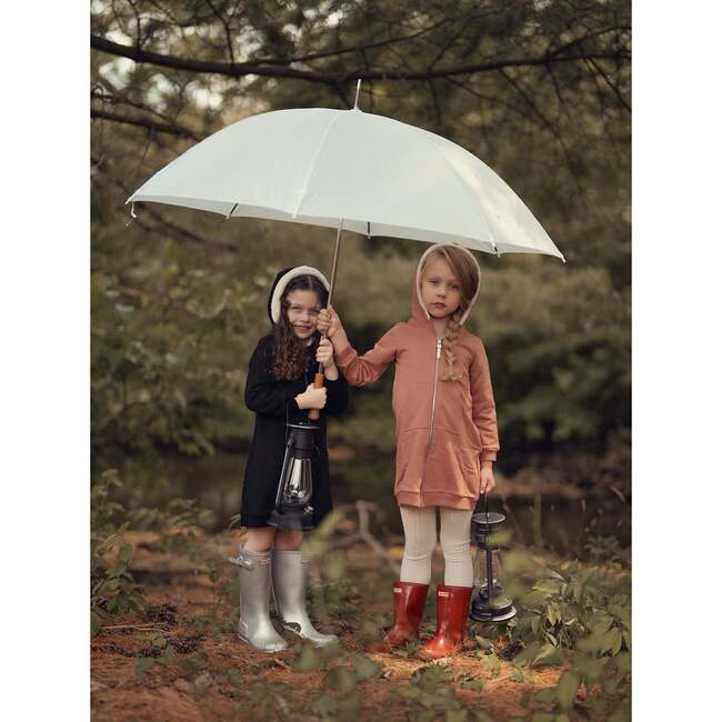 Zip Faux Fur Hoodie Dress, Rust