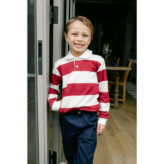 Reid Long Sleeve Polo, Rugby Stripe