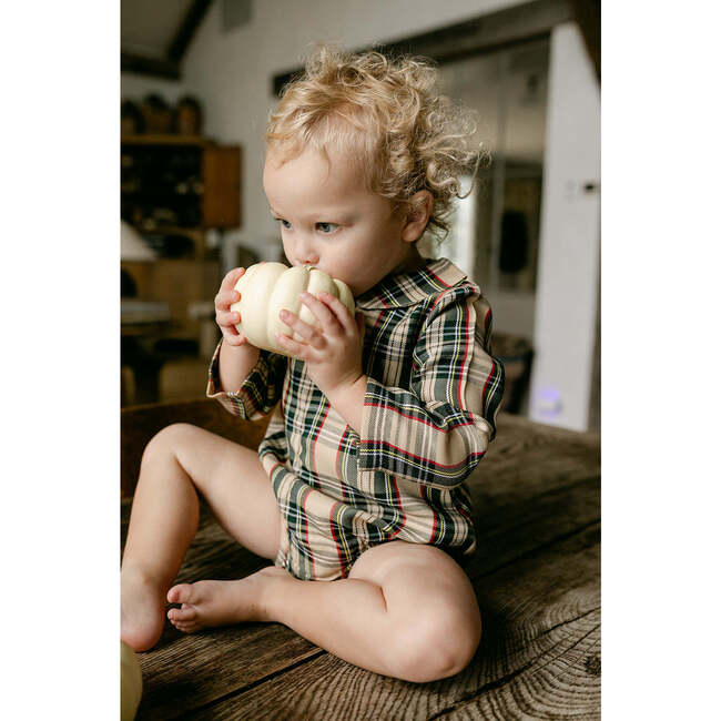 Preston Long Sleeve Bubble, Fall Plaid - Rompers - 3