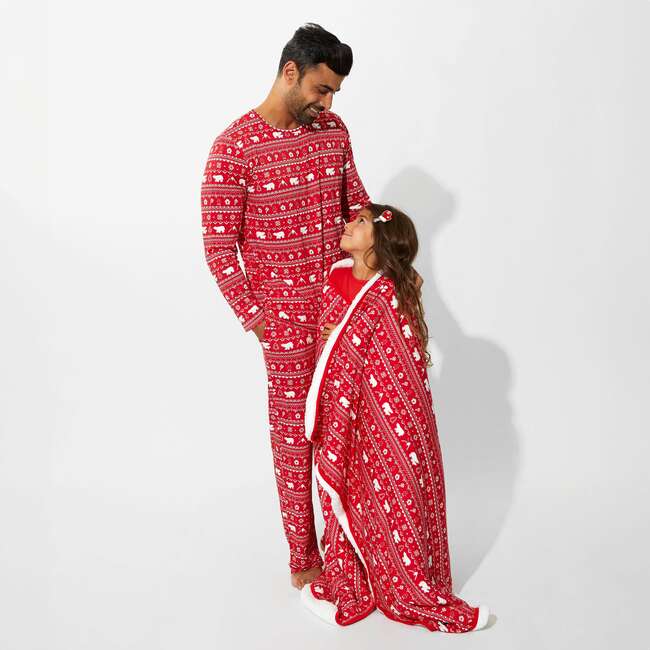 Polar Isle Red Bamboo Men's Pajama Set, Red - Pajamas - 3