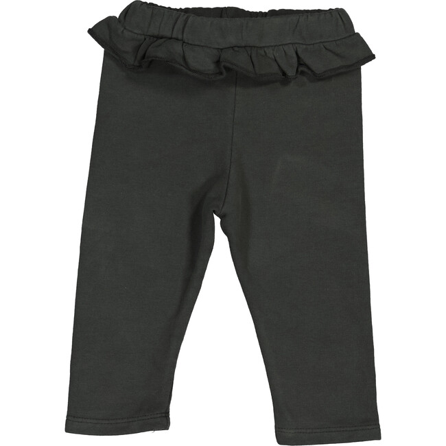 Leggings with Ruffled Waistband, Charcoal - Rompers - 1