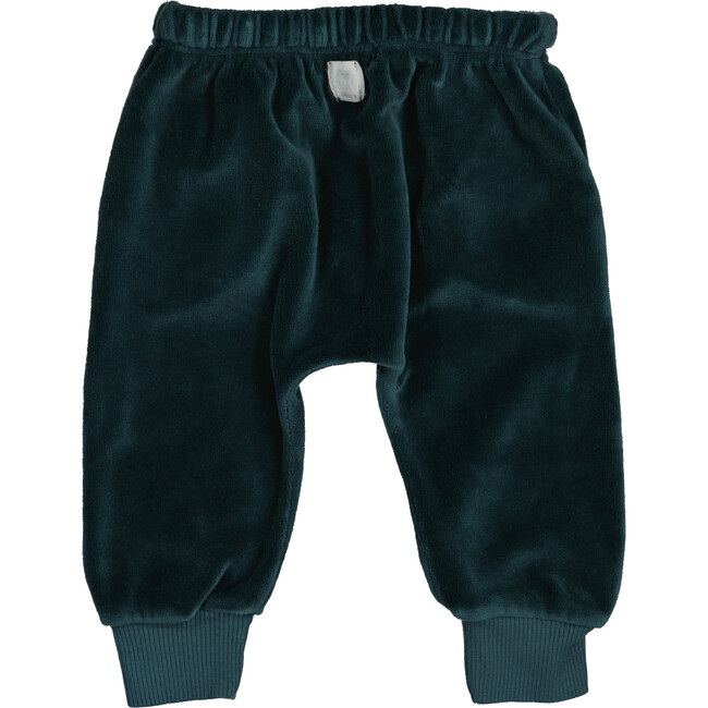 Velvet Sweatpants, Green - Sweatpants - 2