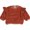 Velvet Sweatshirt with Ruffled Shoulders, Prints - Sweatshirts - 1 - thumbnail