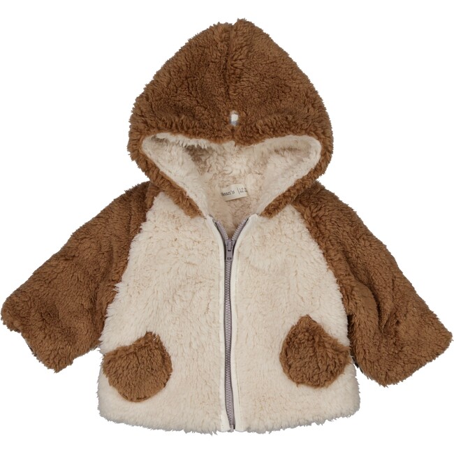 Fuzzy Jacket, Ecru and Walnut