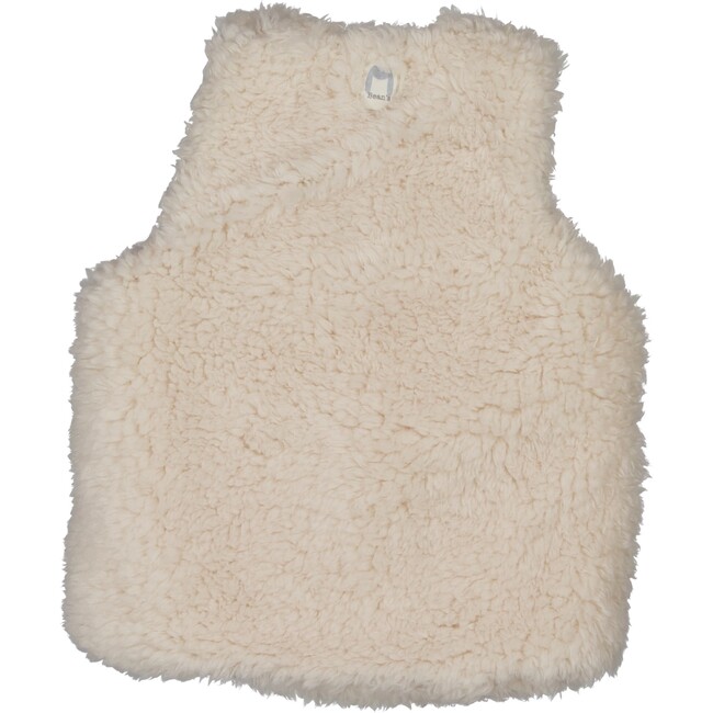 Fuzzy Vest, Ecru - Vests - 2